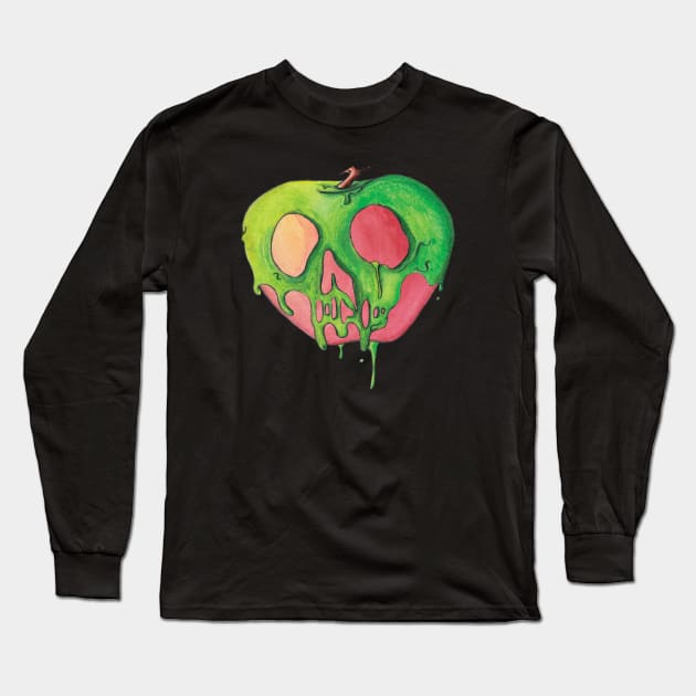 Water Color Poisoned Apple Long Sleeve T-Shirt by VintageGrim